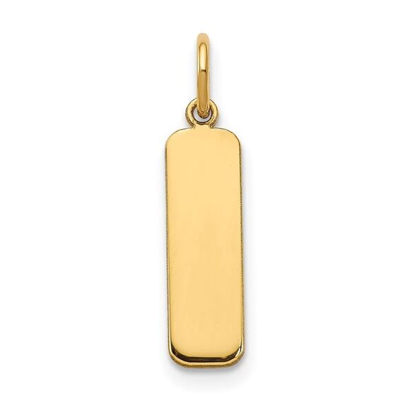 Kazi Luxury 14k Yellow Gold Small Vertical Blank Bar Charm